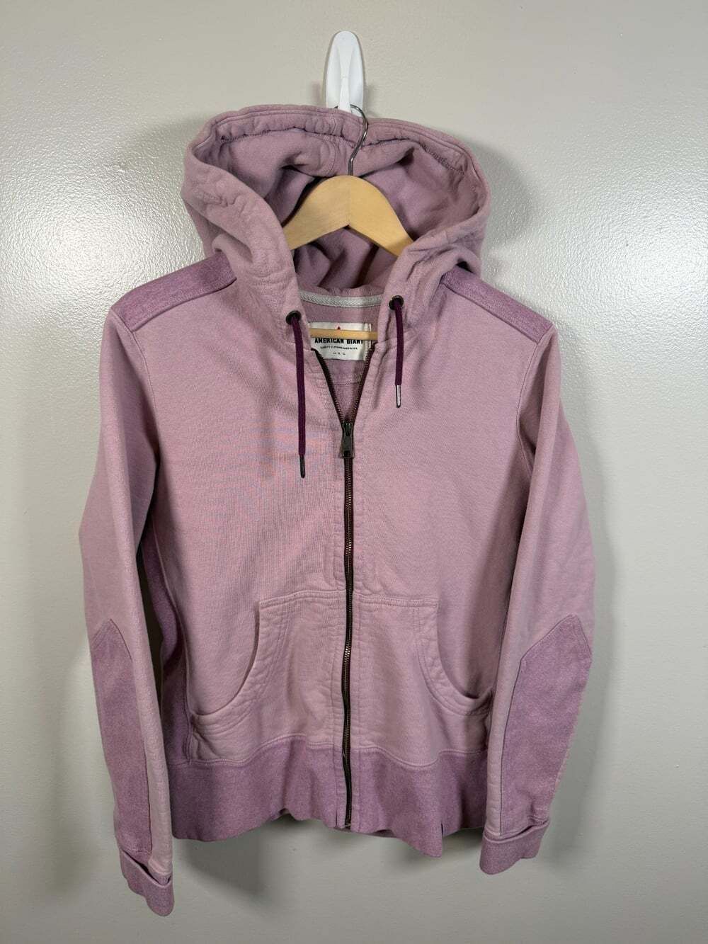American Giant Clasic Full Zip Hoodie Sweatshirt Womens Size Large Purple Pink
